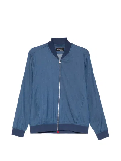 Kiton Zip Bomber Jacket In Blue