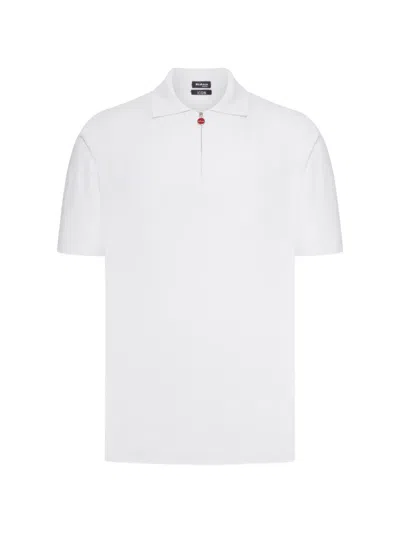Kiton Solid Colour Cotton Knitted Polo Shirt In White