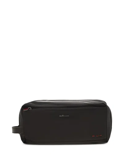 Kiton Zip-fastening Leather Beauty Case In Black