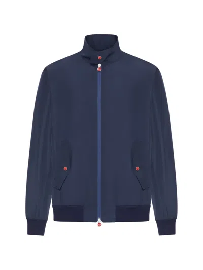Kiton Navy Casual Jacket In Blue