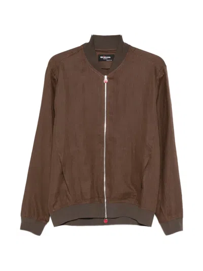 Kiton Zip Jacket In Brown