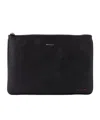Kiton Zip Opening And Closing Clutch In Black