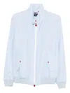 Kiton High Collar Jacket Snap Buttons In Blue