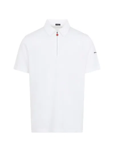 Kiton Zip Polo Shirt In White