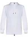 Kiton Zip-up Cotton Sweatshirt With Drawstring Hood In White