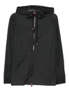 Kiton Zip-up Hooded Jacket Kangaroo Pocket In Black