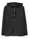 Kiton Zip-up Hooded Jacket Kangaroo Pocket In Black