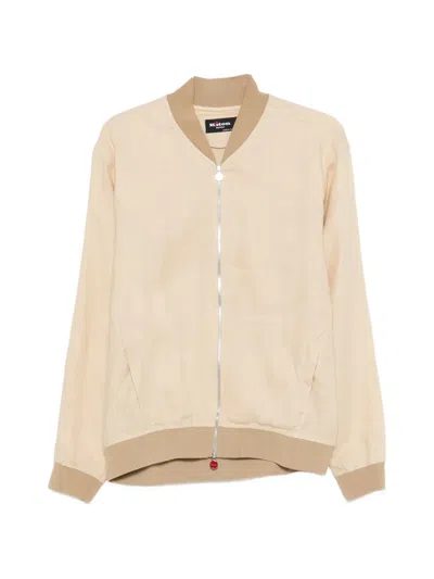 Kiton Zipped Bomber Jacket In Neutral