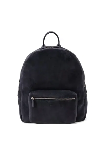 Kiton Zipped Leather Backpack In Pink