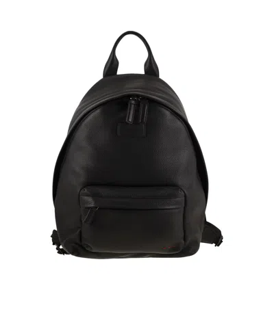 KITON KITON LOGO EMBOSSED ZIPPED BACKPACK