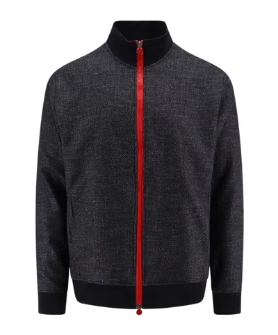 Kiton Zippered Casual Jacket In Black