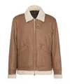 Kiton Shearling Detailing Jacket In Brown