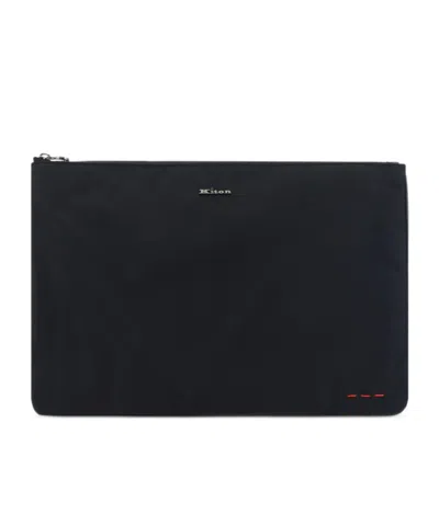 Kiton Zippered Clutch In Black