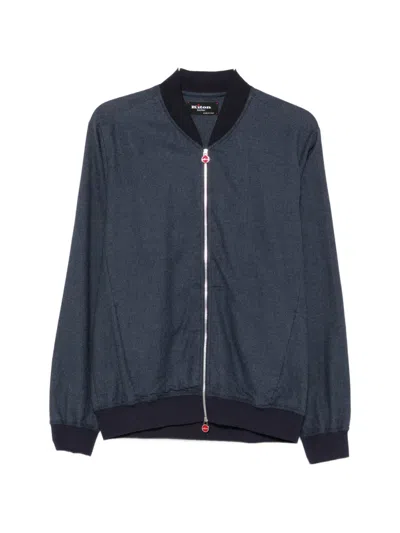 Kiton Zip-up Bomber Jacket In Blue