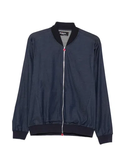 Kiton Zip-up Bomber Jacket In Blue