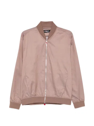 Kiton Zip-up Bomber Jacket In Brown