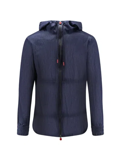 Kiton Zip-up Drawstring Lightweight Jacket In Black