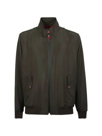 Kiton Zip-up High-neck Jacket In Green
