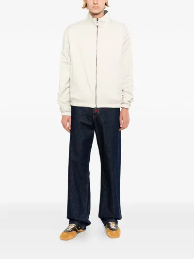 Kiton Zip-up High-neck Jacket In White