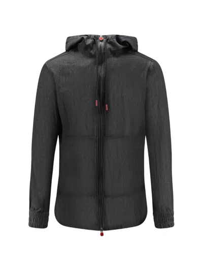 Kiton Zip-up Hooded Jacket In Blue