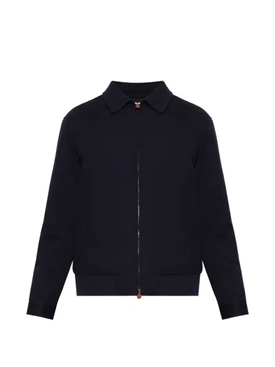 Kiton Zip-up Wool Jacket In Black