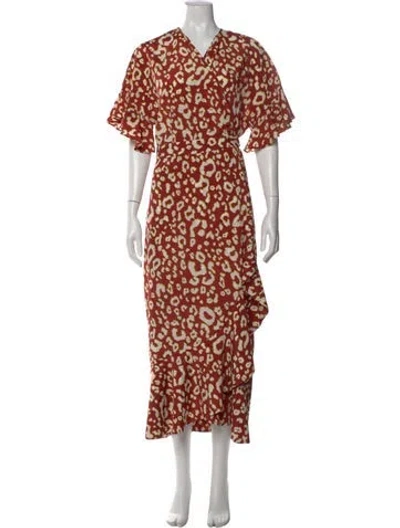 Pre-owned Kitri Animal Print Long Dress In Neutral