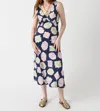 Kitri Claire Slip Dress In Navy Pasture Print In Multi