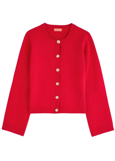 Kitri Cleo Knitted Cardigan In Red