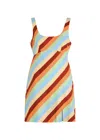 Kitri Connie Striped Linen-blend Mini Dress In Multicoloured