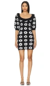 Kitri Eleni Knit Mini Dress Black Tiled Floral In Black Tiled Floral