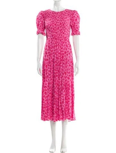 Pre-owned Kitri Floral Print Long Dress In Pink