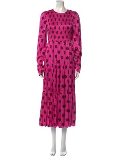 Pre-owned Kitri Floral Print Long Dress In Pink