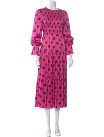 Pre-owned Kitri Floral Print Long Dress In Pink
