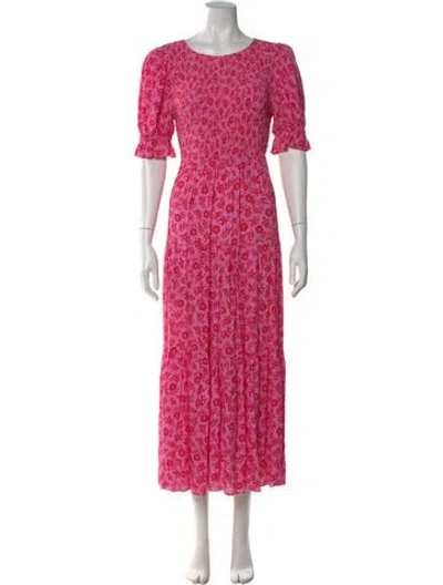 Pre-owned Kitri Floral Print Long Dress In Pink