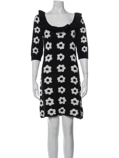 Pre-owned Kitri Floral Print Mini Dress In Black