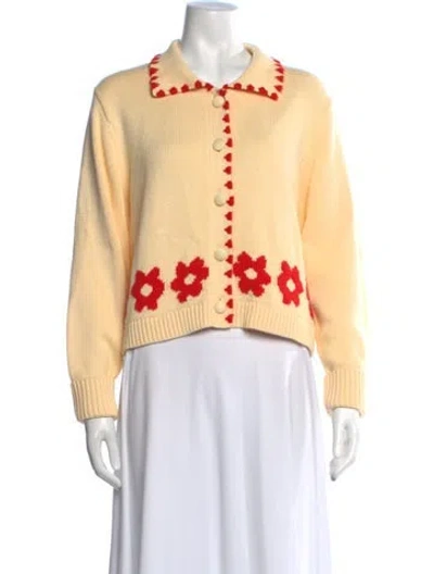 Pre-owned Kitri Floral Print Sweater In Yellow
