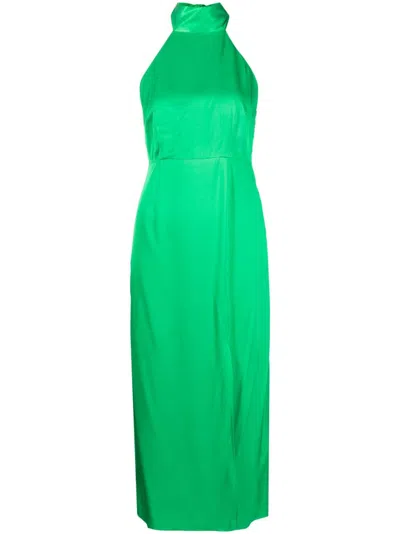 Kitri Gwen Halterneck Dress In Kelly Green