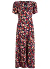 Kitri Gwendolyn Floral-print Midi Dress In Red