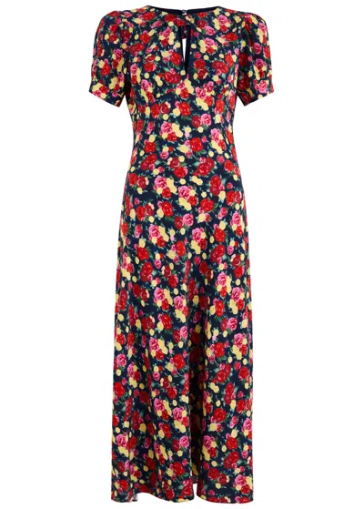 Kitri Gwendolyn Floral-print Midi Dress In Red