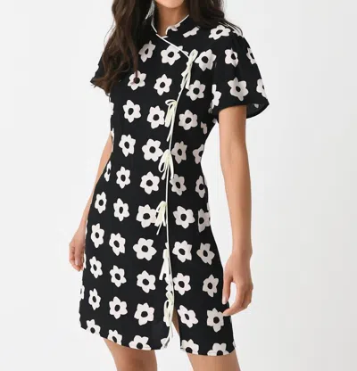 Kitri Harlow Mini Dress In Black Tiled Floral In Multi