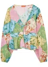 Kitri Irene Patchwork Printed Top In Pastel
