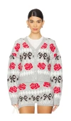 Kitri Joanne Cardigan In Grey Bow Fairisle