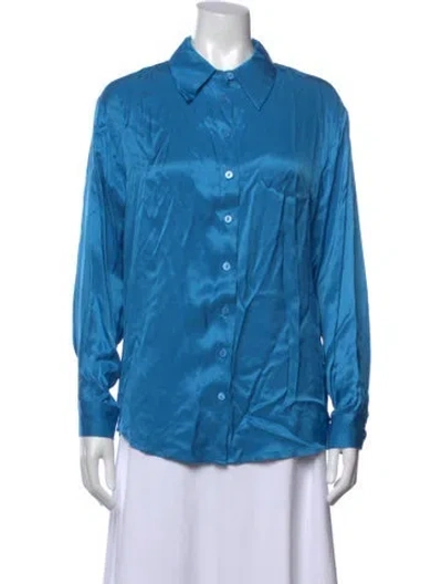 Pre-owned Kitri Long Sleeve Blouse In Blue