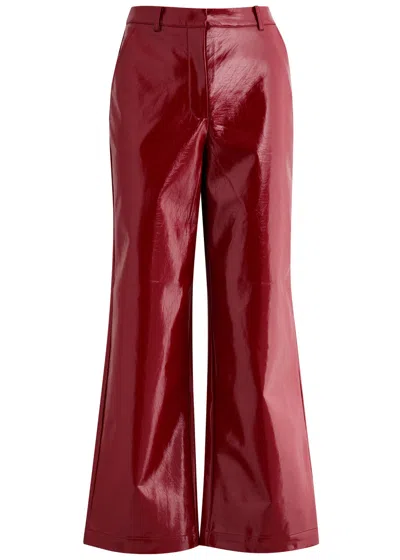 Kitri Lucienne Vinyl Trousers In Red