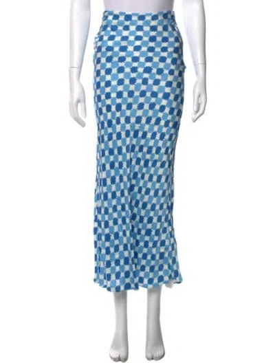 Pre-owned Kitri Patterned Long Skirt In Blue