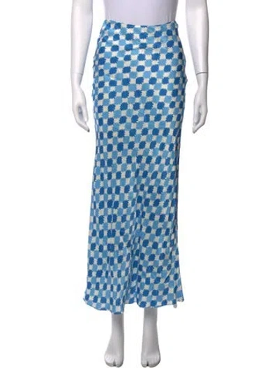 Pre-owned Kitri Patterned Long Skirt In Blue