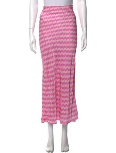 Pre-owned Kitri Patterned Long Skirt In Pink