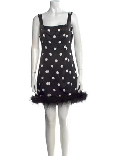 Pre-owned Kitri Polka Dot Print Mini Dress In Black