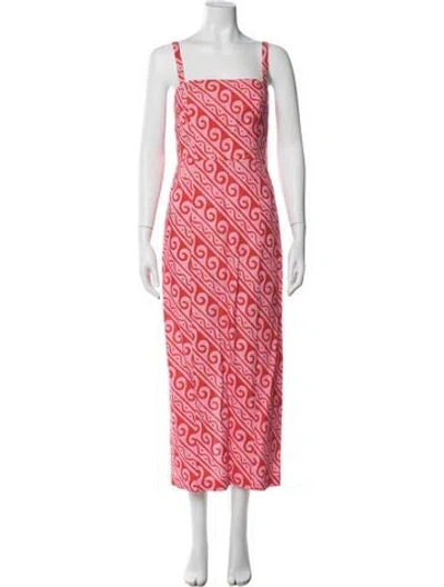 Pre-owned Kitri Printed Long Dress In Pink