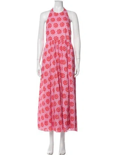 Pre-owned Kitri Printed Long Dress In Pink